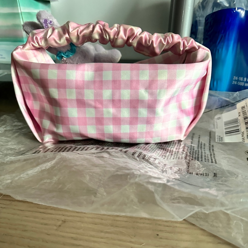 Authentic Alexander Wang pink and white mini scrunchie bag